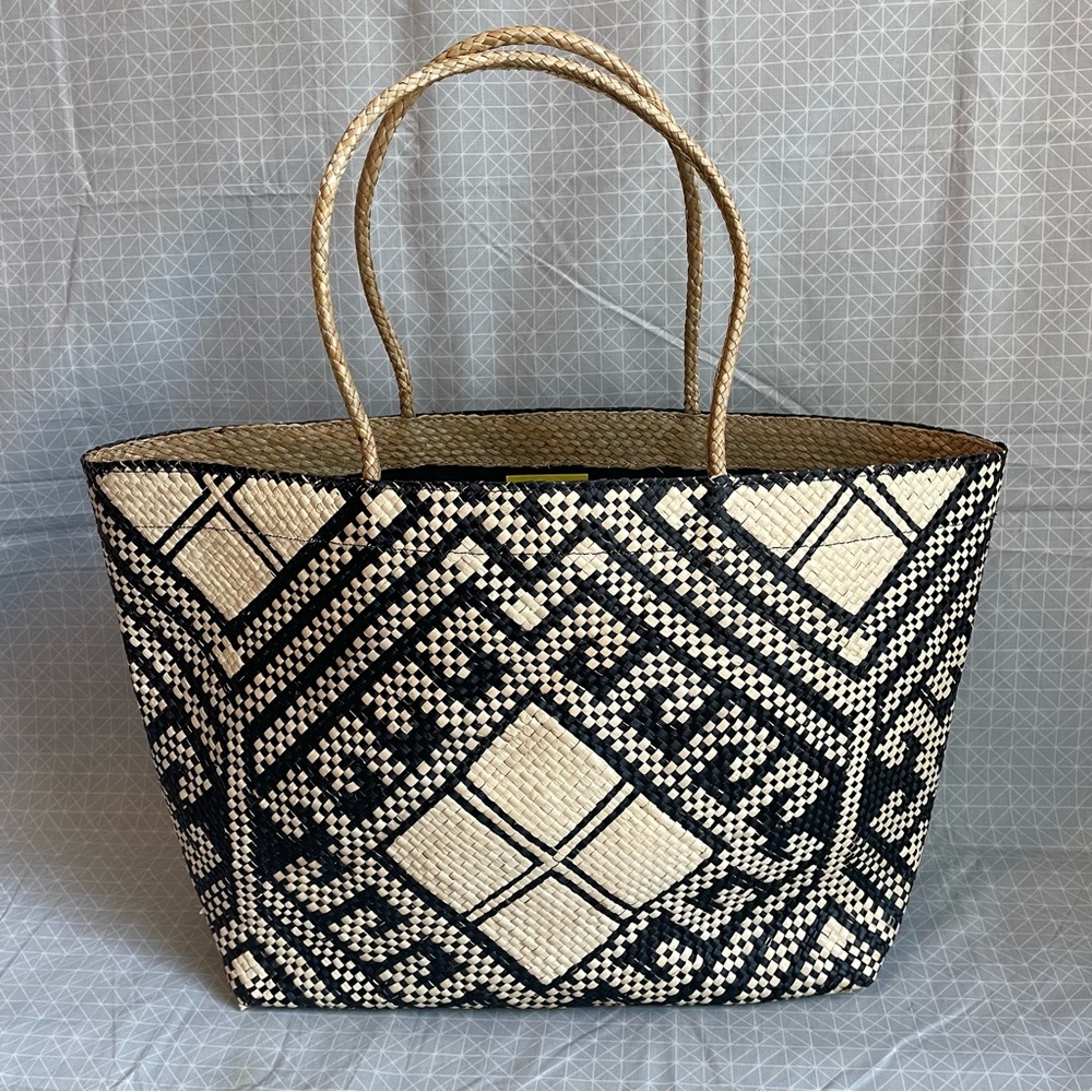 Banago Malaya Woven Tote Bag in Black & White